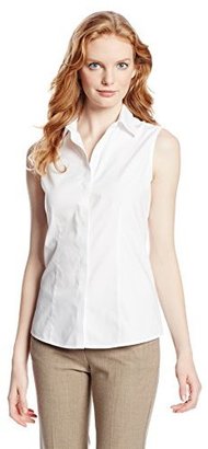 Foxcroft Women's Sleeveless Solid Pin Point Oxford Shirt