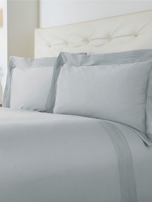 Hotel Collection Luxury Oxford pintuck single duvet cover set soft blue