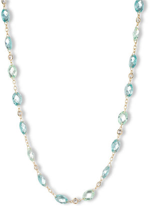 Anne Klein Gold-Tone and Blue-Green Crystal Strandage Necklace