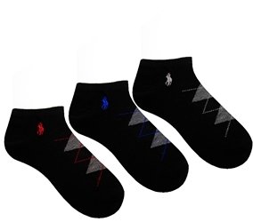 Polo Ralph Lauren 3 Pack Trainer Socks - Black