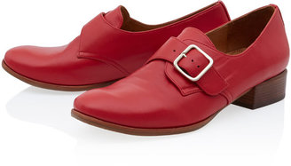 Chie Mihara Red Zurui Low Heel Buckle Court Shoes