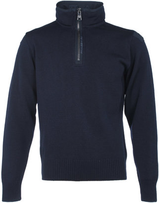 Paul & Shark Dark Navy Quarter-Zip Knitted Sweater