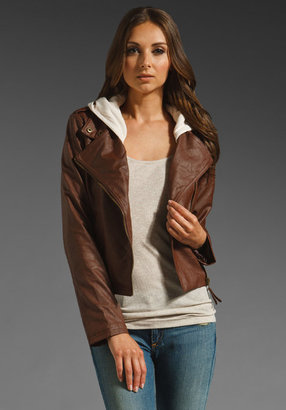 BB Dakota Fernando Faux Leather Jacket w. Fleece Hood