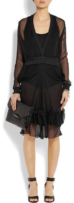Givenchy Ruched And Draped Silk-chiffon Skirt - Black