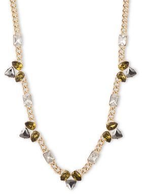 Anne Klein Gold Tone and Mixed Crystal Cluster Necklace