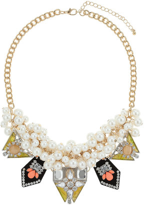Topshop Cream Stone Cluster Necklace