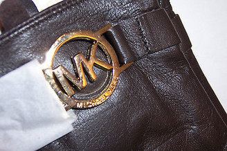 Michael Kors New Brown Leather Gloves Msrp $88 535399