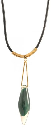 Marni Ajustable leather and resin drop Necklace