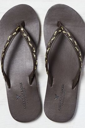 American Eagle Outfitters Dark Brown Braided Flip Flop