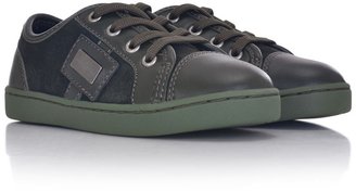 Dolce & Gabbana Boys Green Suede Branded Trainers
