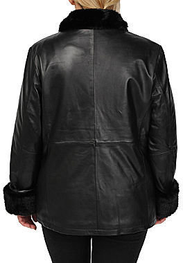 JCPenney Excelled Leather Car Coat - Plus