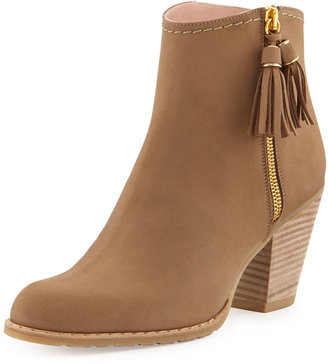 Stuart Weitzman Prancing Leather Ankle Boot, Nude