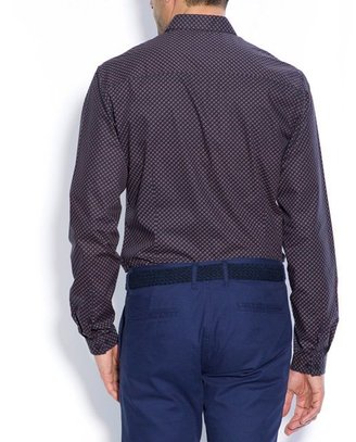 Soft Grey Long-Sleeved Slim-Fit Shirt with Little Buttoned Collar