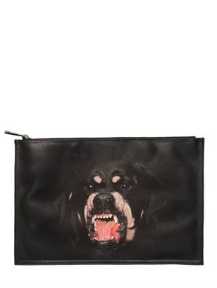 Givenchy Large Rottweiler Coated Canvas Pouch