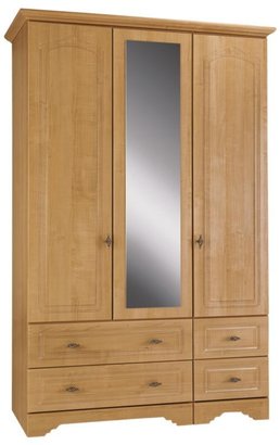 Consort Furniture Limited Berkley 3-door, 4-drawer Mirrored Wardrobe