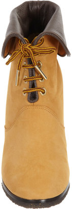 Chloé Suede Cuffed Wedge Ankle Boot
