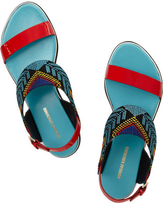 Nicholas Kirkwood Mexican embroidered patent-leather sandals