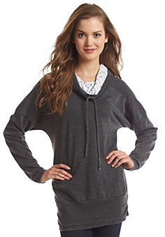 Chance or Fate® Banded Bottom Lace Cowl Neck Tunic
