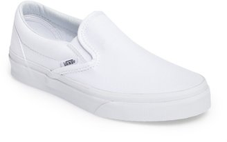 leather vans slip on white