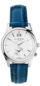 Links of London Regent Womens Stainless Steel & Blue Leather Watch