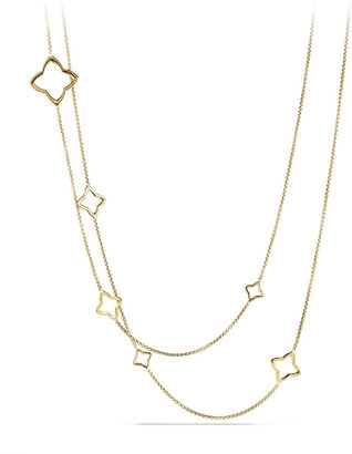 David Yurman Quatrefoil Chain Necklace in Gold