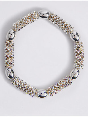 M&S Collection Silver Plated Bobble Bead Bracelet