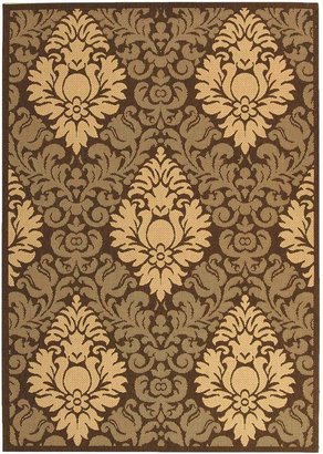 Safavieh Courtyard Collection CY2714-3409 Chocolate and Natural Indoor/ Outdoor Area Rug, 6 feet 7 inches by 9 feet 6 inches (6'7" x 9'6")