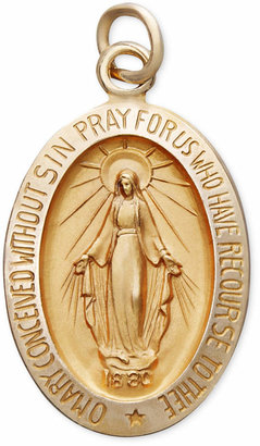 Macy's 14k Gold Pendant, Oval Miraculous Medal Pendant
