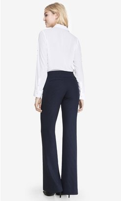 Express Houndstooth Wide Waistband Flare Editor Pant