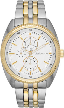 Claiborne Mens Two-Tone Multifunction Watch