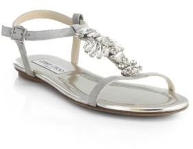 Jimmy Choo Night Crystal-Embellished Suede Sandals