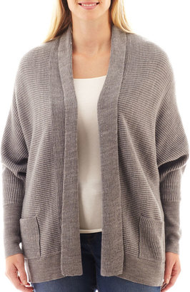 JCPenney A.N.A a.n.a Long-Sleeve Cocoon Cardigan Sweater - Plus