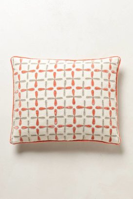 Anthropologie Kevin O'Brien Cross-Stitch Pillow