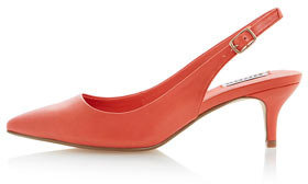 Topshop Womens **Cathryn Kitten Heel Slingback Court Shoes by Dune - Orange