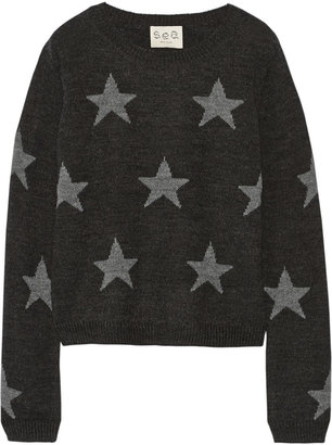 Sea Star-intarsia knitted sweater