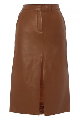 Versace GIANNI Leather Knee Length Skirt
