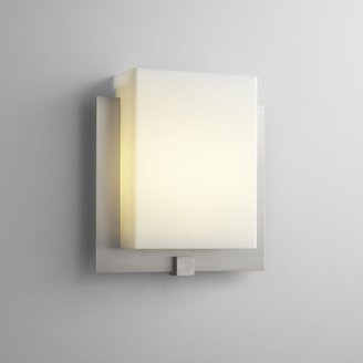 Oxygen Lighting Pathways Wall Sconce, Matte White Diffuser with Satin Nickel Finish -Open Box