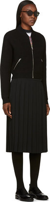 Yohji Yamamoto Black Wool Pleated Skirt