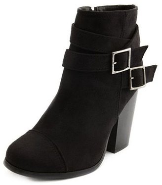 Charlotte Russe Sueded Chunky Heel Bootie