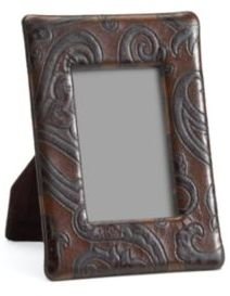 Etro Bette Paisley-Embossed Leather Frame