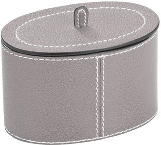 Occa-Home 30585 B.Home Oval Gari Trinket Box Small Grey Calfskin Leather