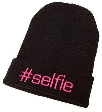 Charlotte Russe ,Selfie Ribbed Fold-Over Beanie