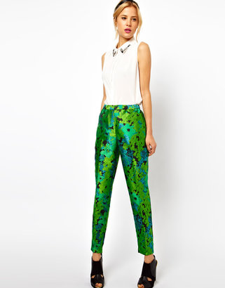 ASOS Trousers In Floral Jacquard