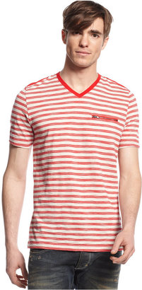 INC International Concepts Short Sleeve Klaus Stripe T-Shirt