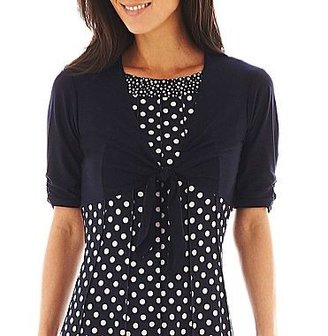 JCPenney Perceptions Polka Dot Print Dress with Jacket - Petite
