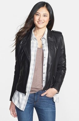 Marc New York 1609 Marc New York by Andrew Marc Mixed Media Leather Jacket with Removable Hooded Liner