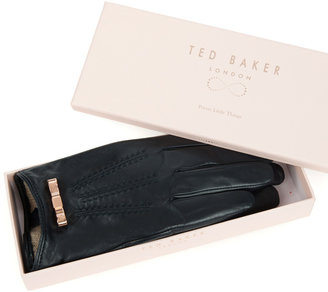 Ted Baker BOWLEE Bow detail leather gloves