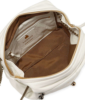 Lanvin Mini Sugar Studded Crossbody Bag, White