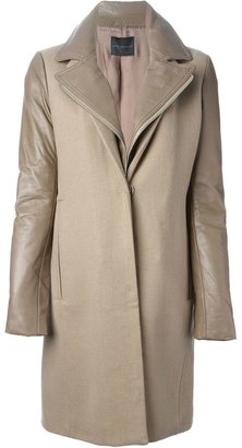Hotel Particulier leather sleeve coat