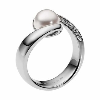Skagen Classic pearl silver stainless steel ring